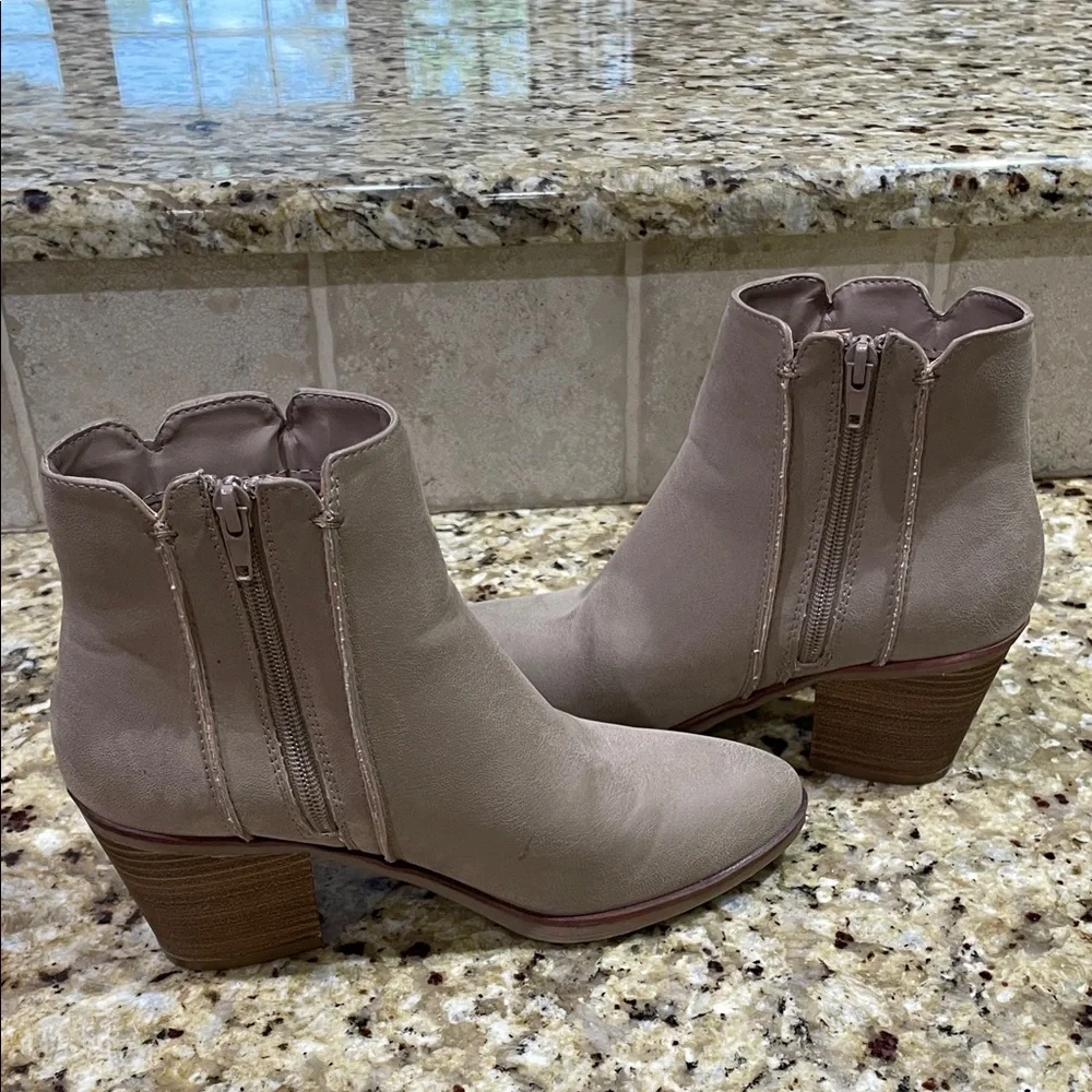 MIA Taupe Heeled Ankle Boots